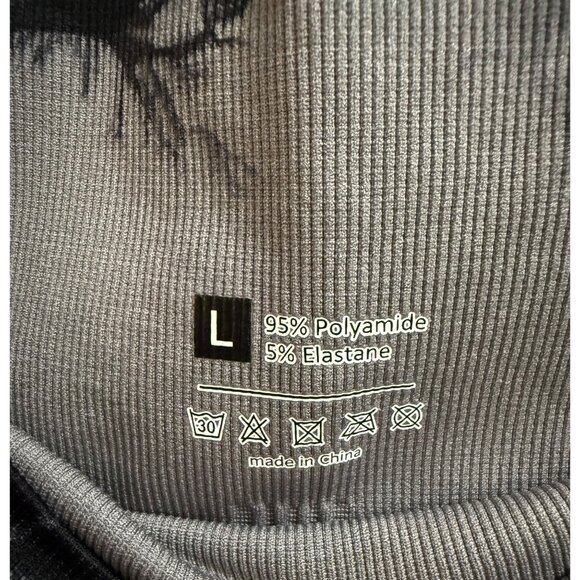 Gray Black Tie-Dye Leggings Size Large - Picture 2 of 3